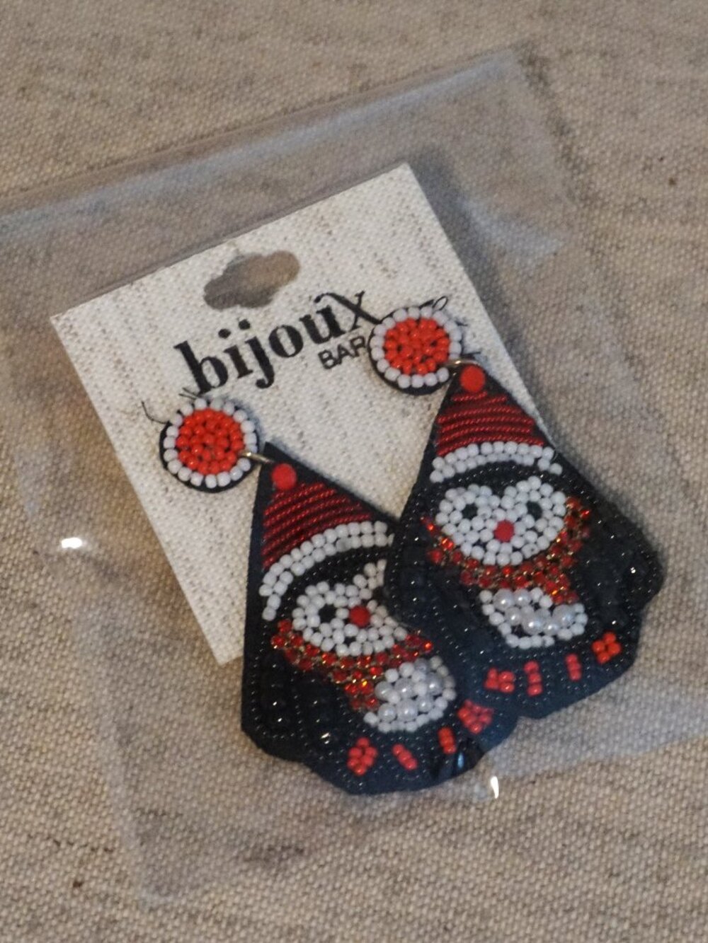 Bijoux Bar Holiday Penguin Beaded Dangle Earrings